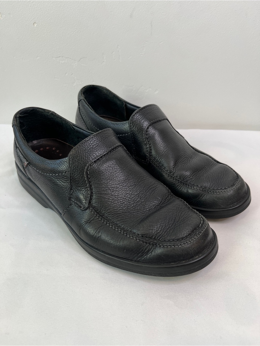 Mephisto Air-Relax Black Pebbled Leather Moc Toe Slip On Loafers Mens Size US 8
